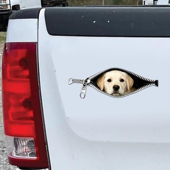 Creative Zipper Car Stickers Weatherproof Scratch Cover Decal High-Definition Printing Realistic Patterns Easy To Apply and Remove Sticker Decoration
