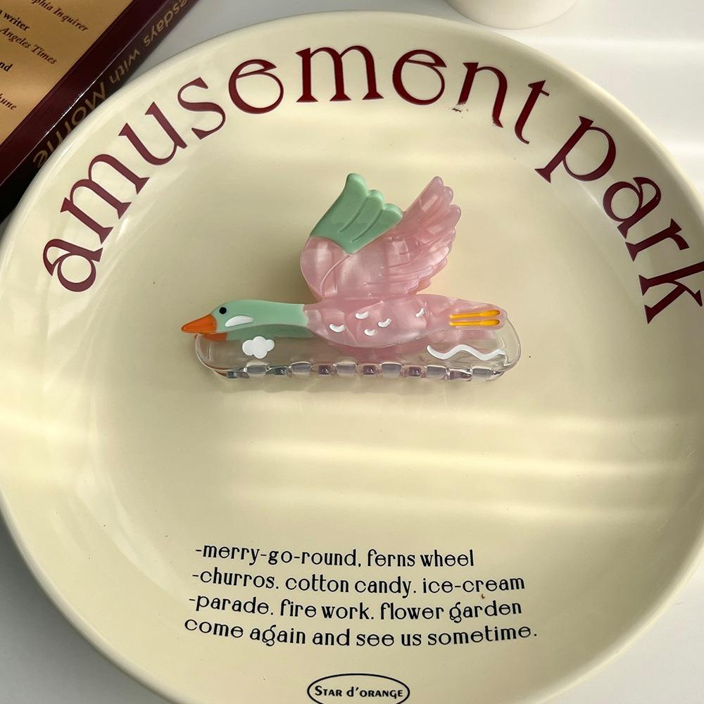 Cartoon Wild Goose Shark Clip Vintage Acetate Shark Clip Fashion Bird Hair Claw  Party