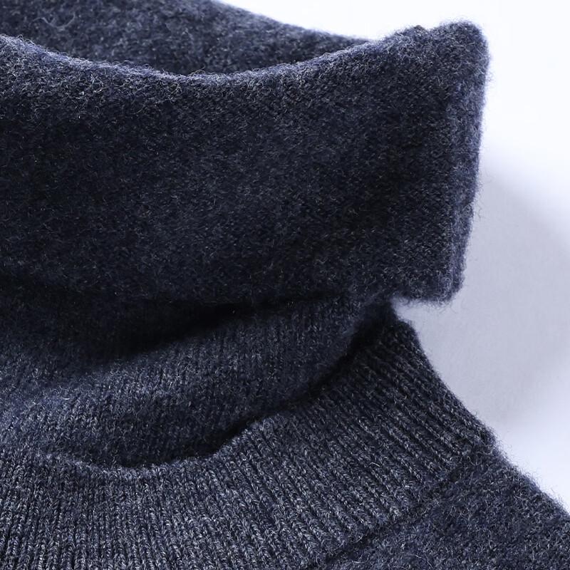 FORTEI Men's Mock Layer High-Neck Pure Wool Sweater