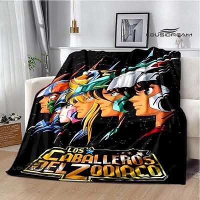 Knights of the Zodiac Cartoon Printed Blanket Flannel Warm Blanket Soft and Comfortable Blanket Bed Linings Birthday Gift