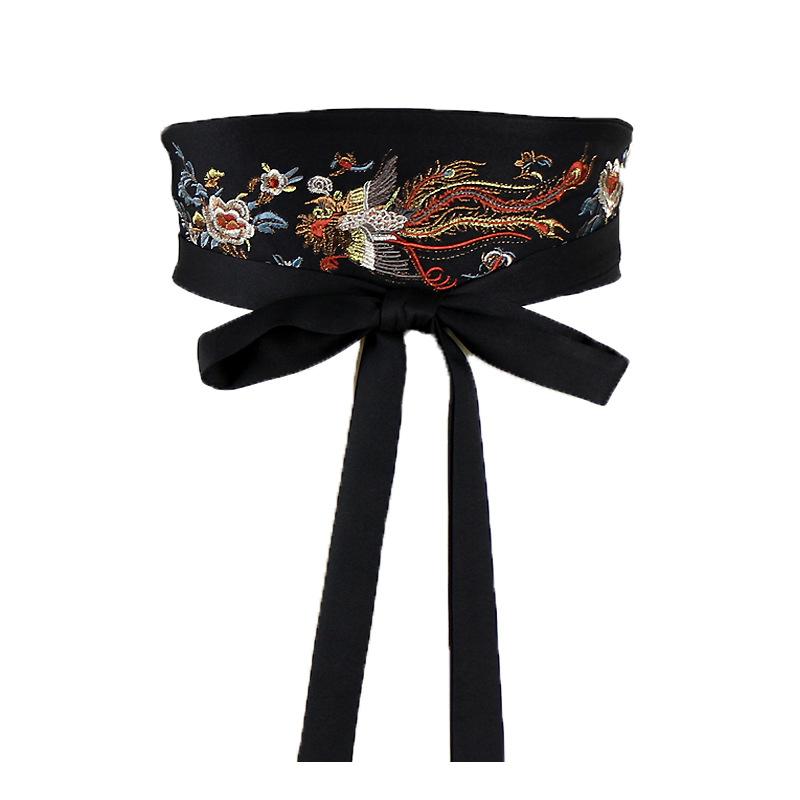 Damen Chinesischer Stil Gesticktes Hanfu Breiter Gürtel Antiker Stoff Taillen Siegel Vielseitiges Rockzubehör für Traditionelle Kostüme