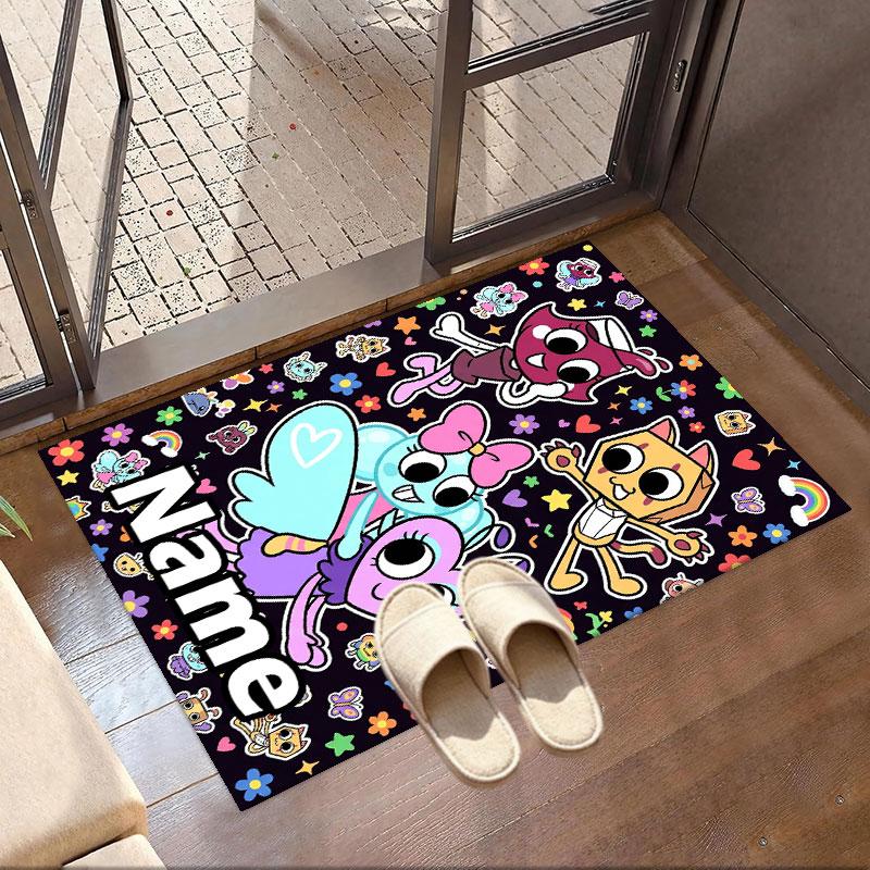 Custom Name Personalized Dandy's World Print Carpet, Versatile Home Decor Rug, for Playroom, Apartment, Balcony, Entryway, Hallway Gift
