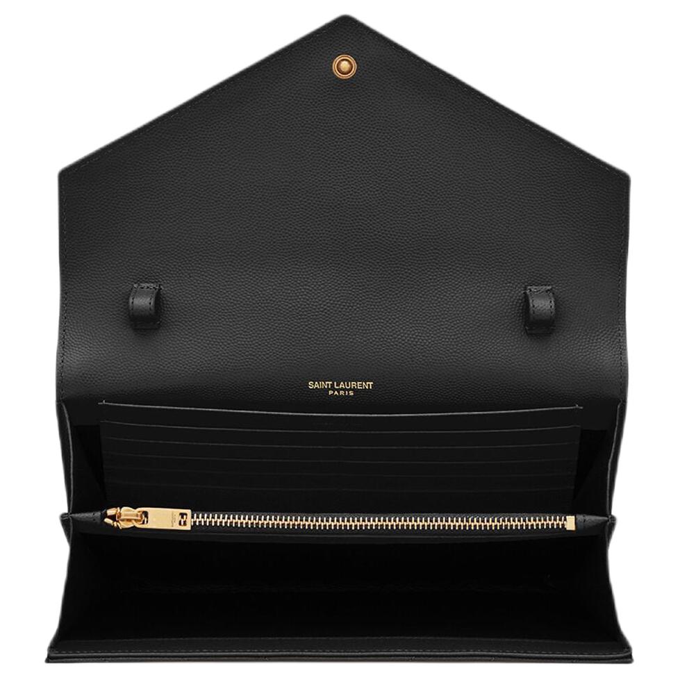 Saint Laurent Medium Matelassé Leather Wallet On Chain Nero Women Shoulder_bags Black 377828-BOW01-1000