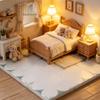 4pcs/set 1:12 Scale Dollhouse Spliced Flooring  Dollhouse Decoration Accessories