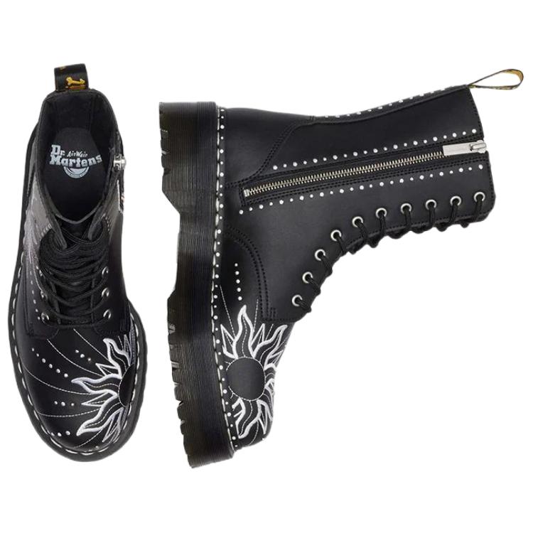 Dr. Martens Serie Jadon Hi Solar Flare Pelle Versatili Stivali Vintage Stivali Unisex neri 41810001