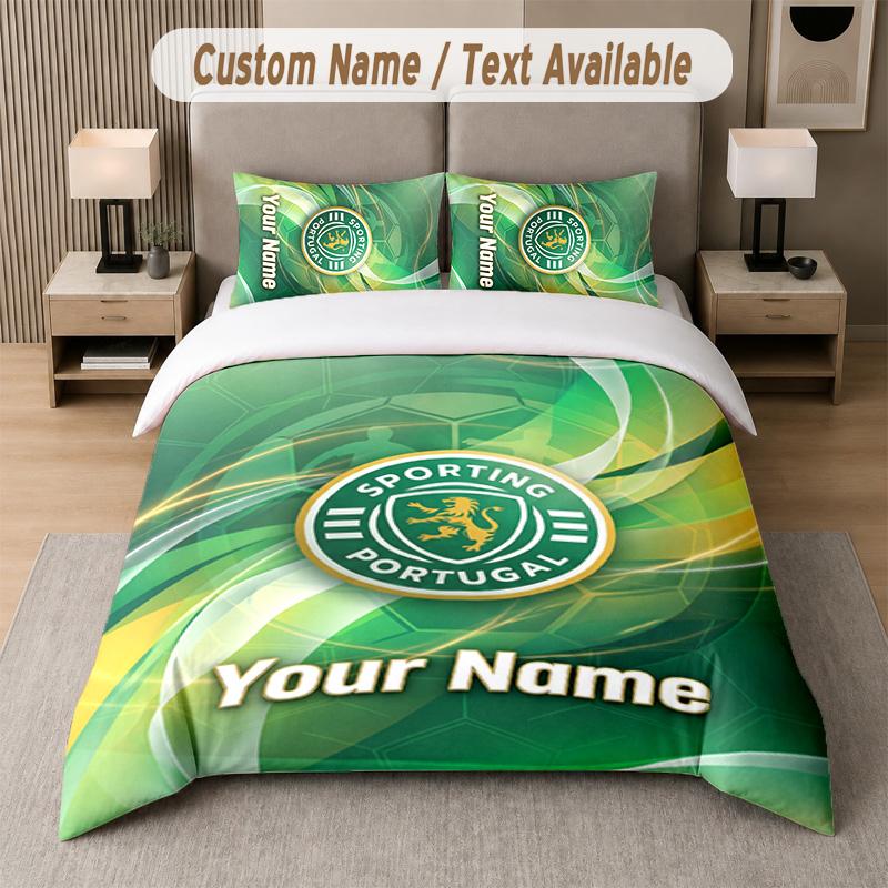 Sporting CP Design Bedding Set Custom Text 1 Duvet Cover & 2 Pillow Cases