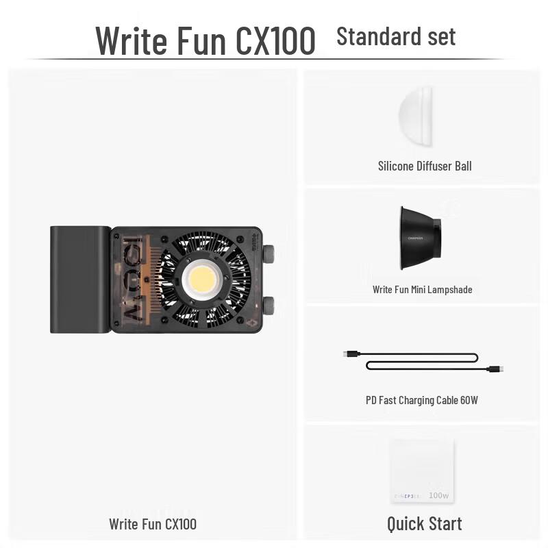 Luz de Vídeo LED COB RGB de Bolso Zhiyun CX100 100W