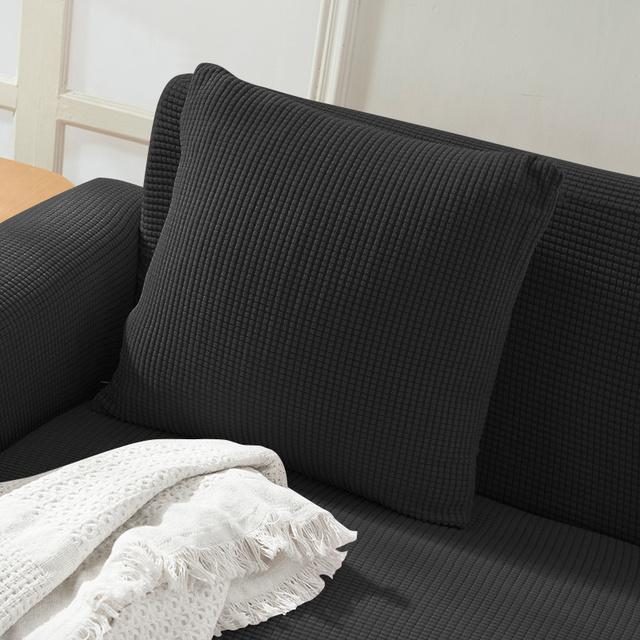 New Design Colors Thick Polar Fleece Sofa Protective Cover Jacquard Solid Printed Pillowcase Cover For Soft Cushion 45x45cm