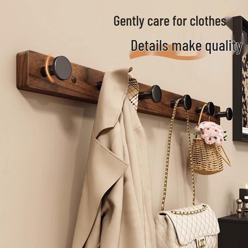 ZNMW Wall-Mounted Coat Rack with Mushroom Hooks