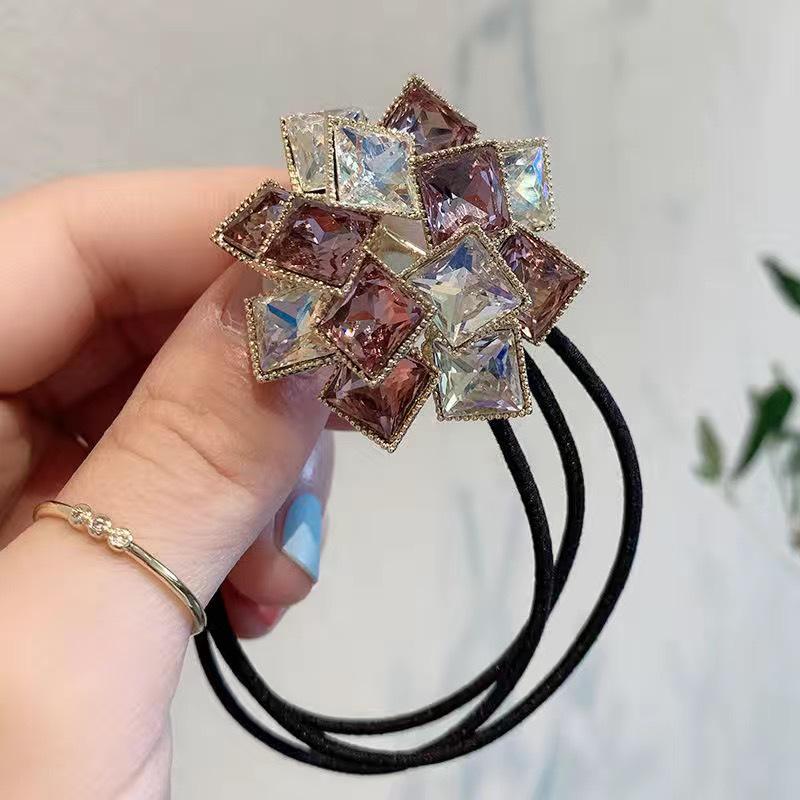 Korean Crystal Hair Ring: Cute Mori Girl Ponytail Accessory