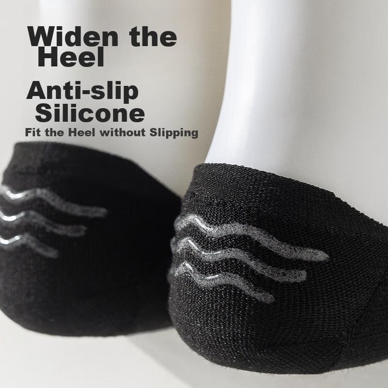 LangSha Men's Invisible Socks, Summer Pure Cotton Thin Boat Socks, Low-Cut Shallow Mouth Silicone Non-Slip Trendy Short Socks