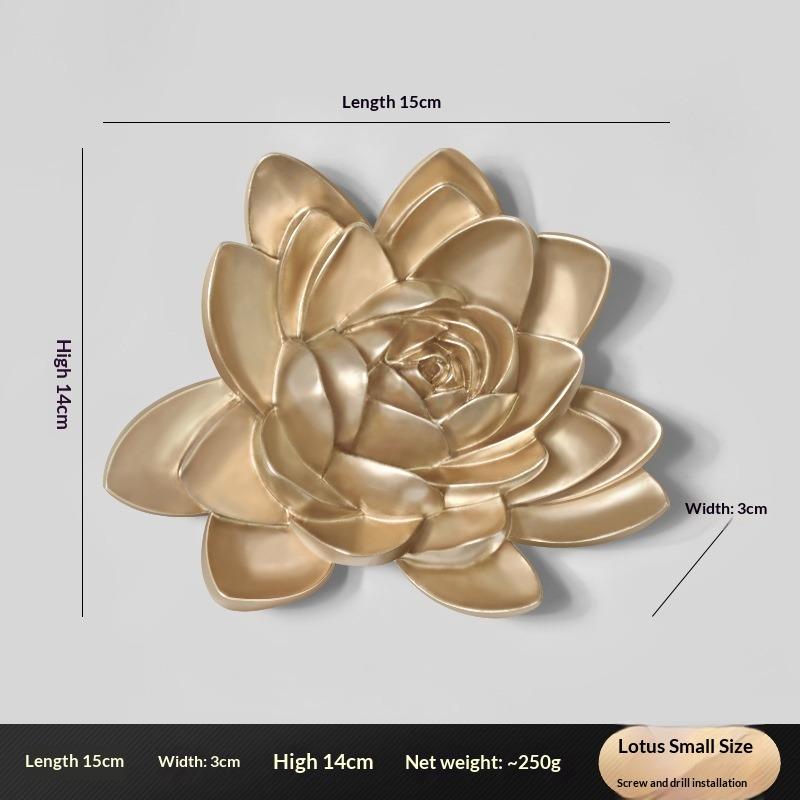 Three-dimensional Flower Wall Decoration Creative Lotus Goldfish Decoration Wall Hanging Living Room Sofa TV Background Wall Pendant
