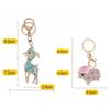 Zodiac Goat Rhinestone Keychain Shiny Bling Rhinestone 1Pcs Alloy Key Ring for Graduation Gift Backpack Pendant