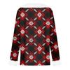 Tricou de damă Tricou Cămașă de Crăciun Cu mânecă lungă Petrecere cu imprimeu de Crăciun Top cu decolteu în V
