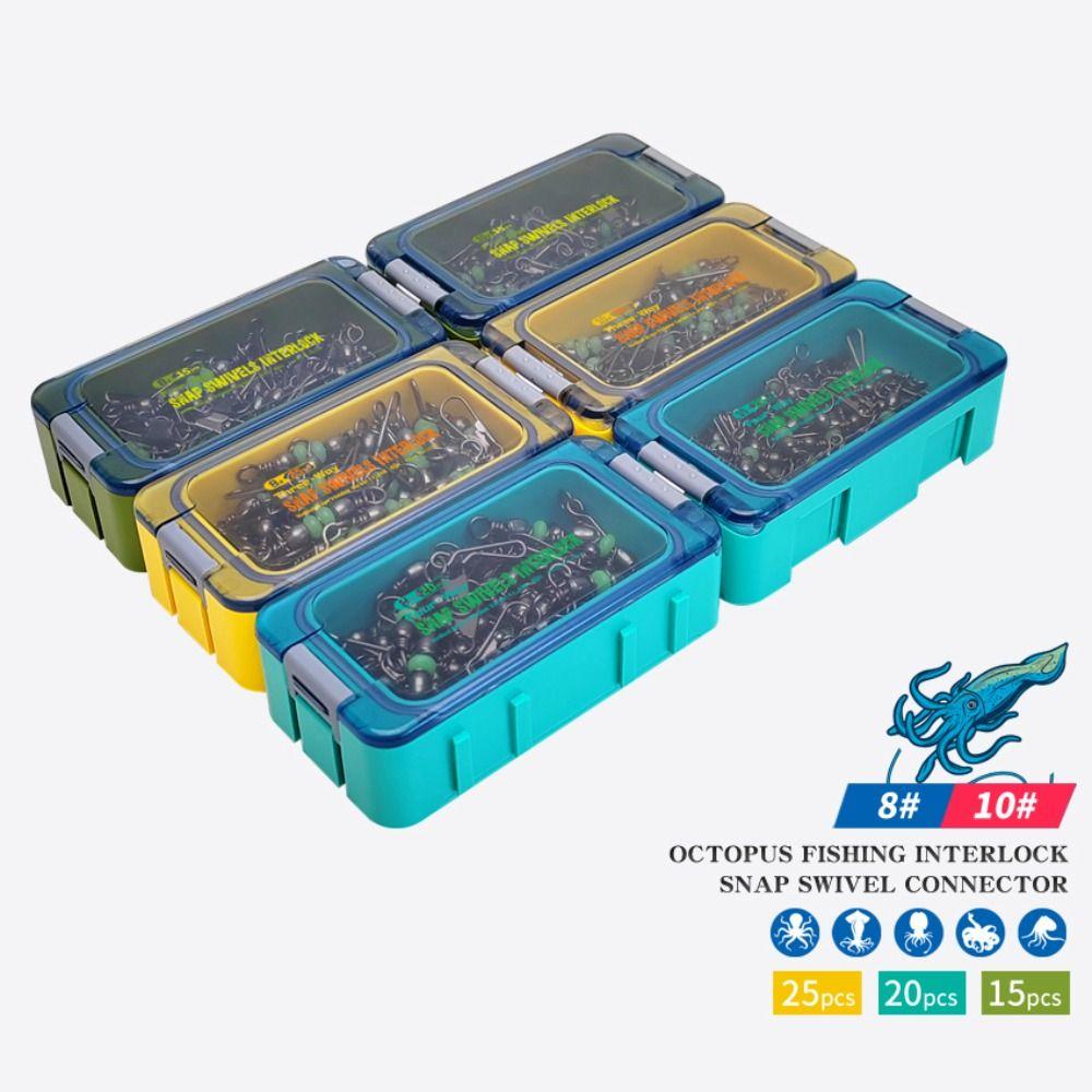 Interlock Snap Fishing Swivels Luminous Fishing Snap Tackle Fishing Pin Connector  Squid Jig