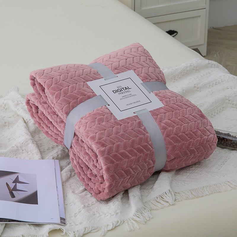Thickened Flannel Wheat Ear Blanket for Office & Air Conditioning Use