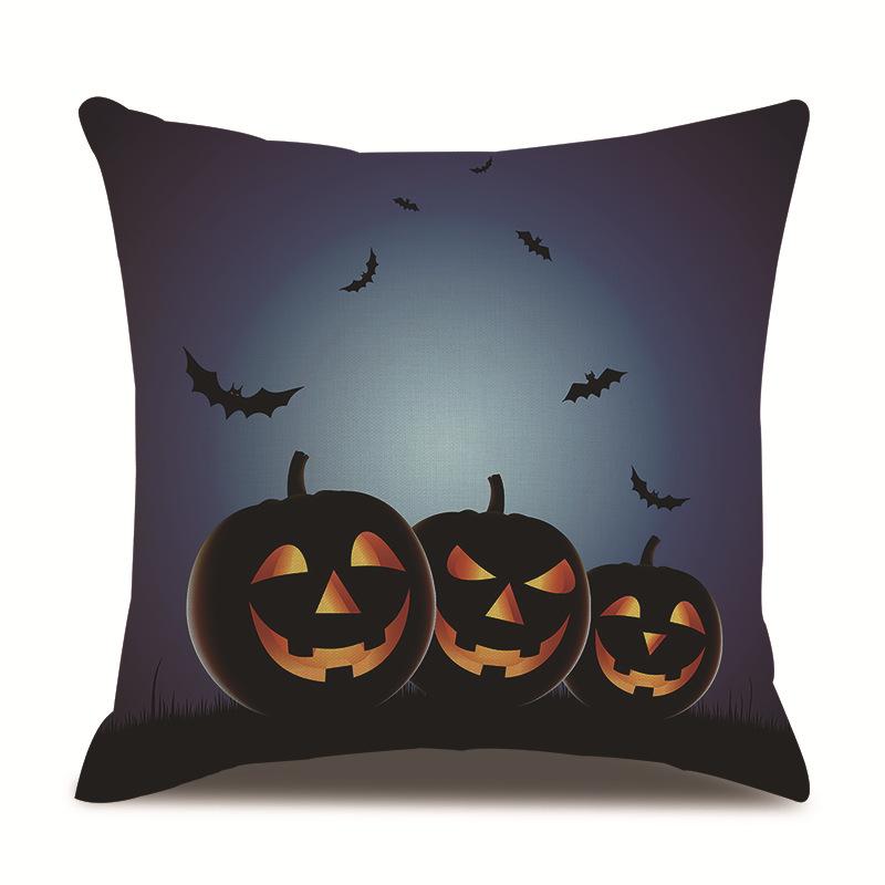 Halloween Linen Pillow Cover Printed Pillow Cover
