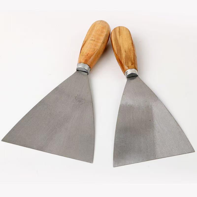 Jinfei Wooden Handle Plastering & Putty Knife, Mud Spreader, Wall Filling Scraper, and Grouting Shovel.