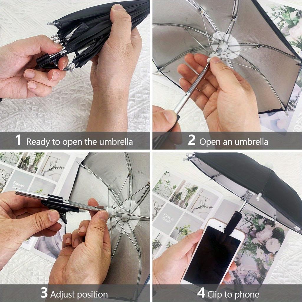 Creative Mini Umbrella Phone Stand, Universal Waterproof Holder for Smartphones, Portable Outdoor Rain Sun Accessory