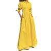 25 European and American women's clothing elegant temperament loose casual single-breasted slit shirt skirt dress long skirt