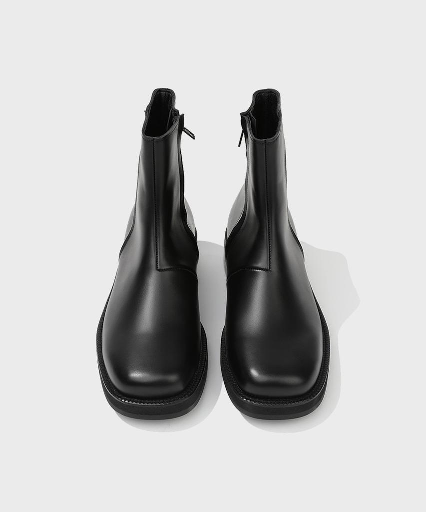 Firenze Atelier [Vibram] Nobo_Bold Shape Hidden Zip-Up Boots 3500 [Black Fg]
