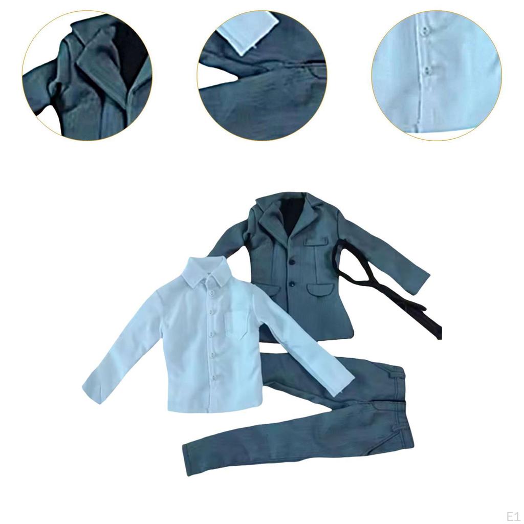 1/6 Male Figure Clothes Action Clothing Set Coat Pants Shirt Outfit,