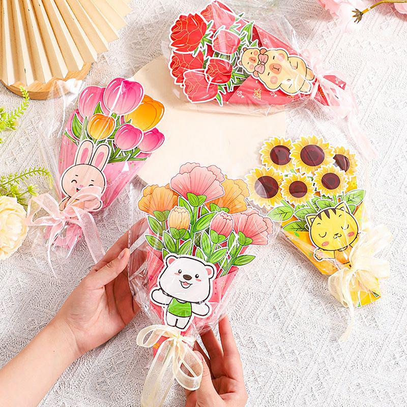 Creative Mother's Day Flowers Postcard Floral Card Making Kit Art Supplies for Aunt Nana Grandmom Wife Home School Classroom