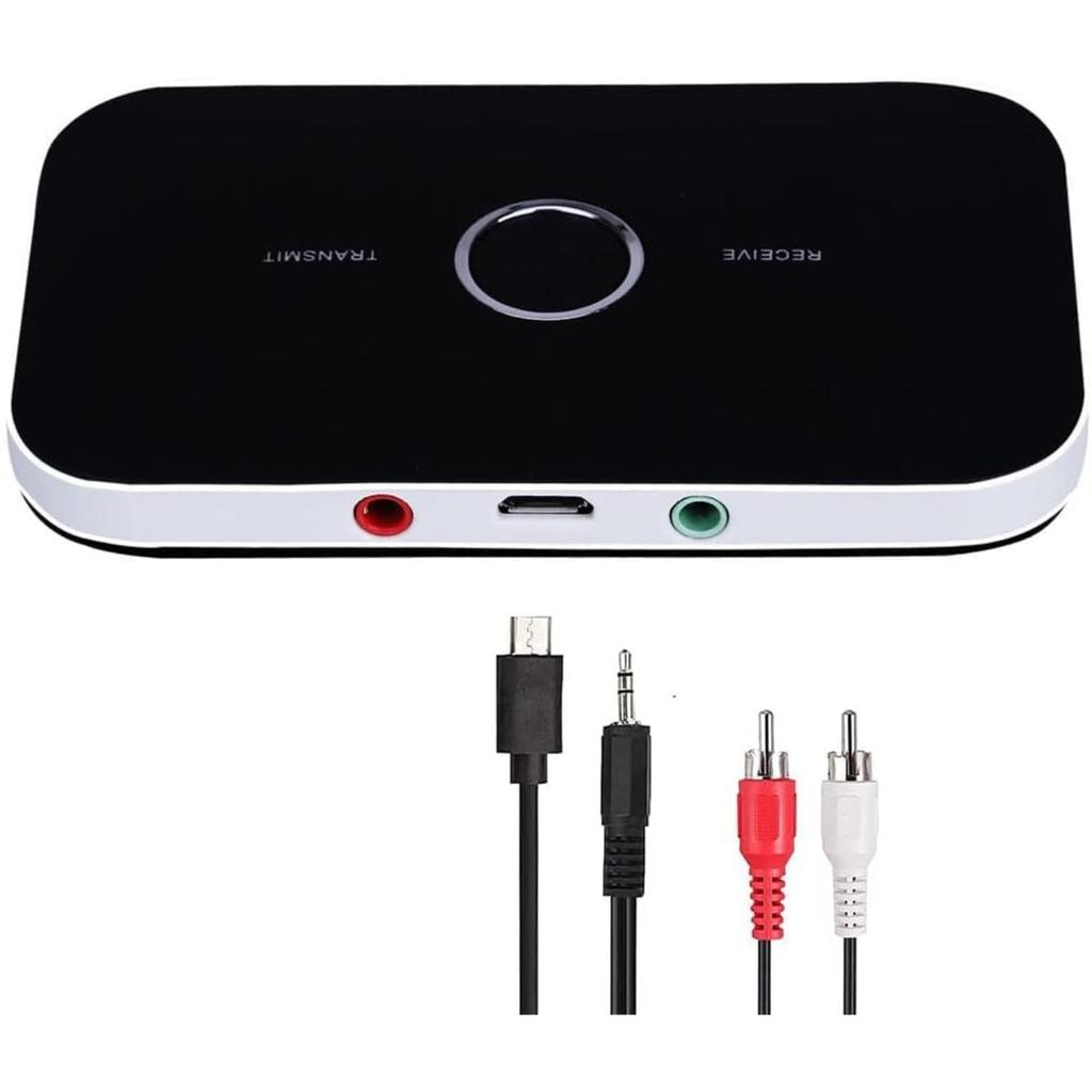 AUX Bluetooth 5.0 Adapter, Sender Empfänger für TV 2 in 1 Audioadapter mit Aux 3,5 mm RCA Geringe Latenz & Hohe Auflösung für TV PC Kopfhörer Auto