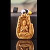Natural Cliffwood Buddhist Statue of Seishi Bodhisattva, Pendant, Miniature, Cell Phone Strap, Good Luck, Zodiac Amulet, Principle Deity, Protection F