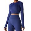 New Seamless Quick Drying Slimming Yoga Top Women'S Long Sleeved T-Shirt Outdoor Sportswear Running Fitness Top