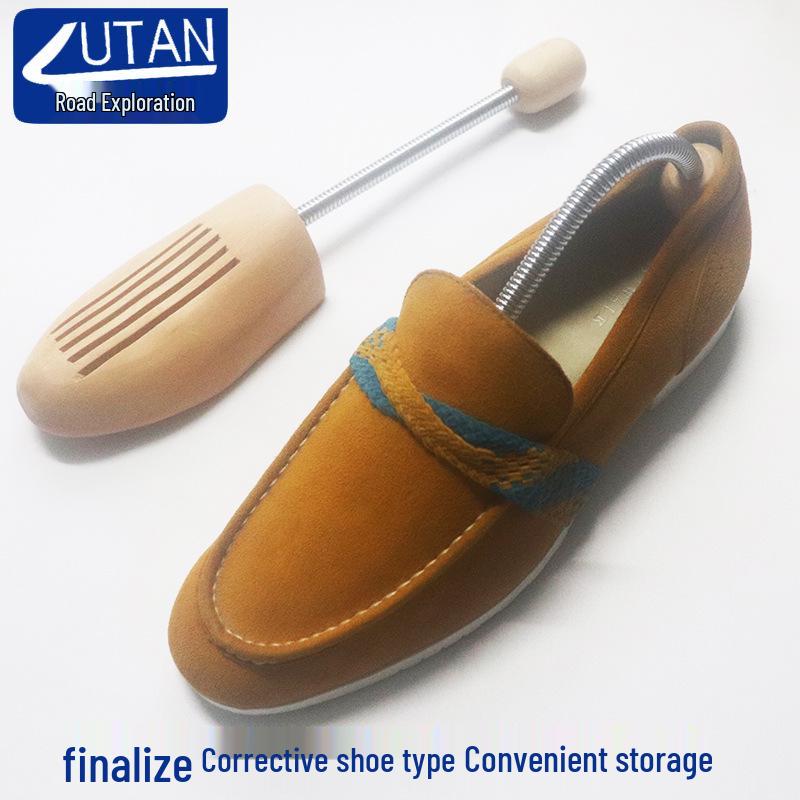 Hemlock Spring Solid Wood Shoe Tree: Durable Unpainted Shoe Stretcher & Shaper for Leather Shoes, Boots, Sneakers, and Skates.