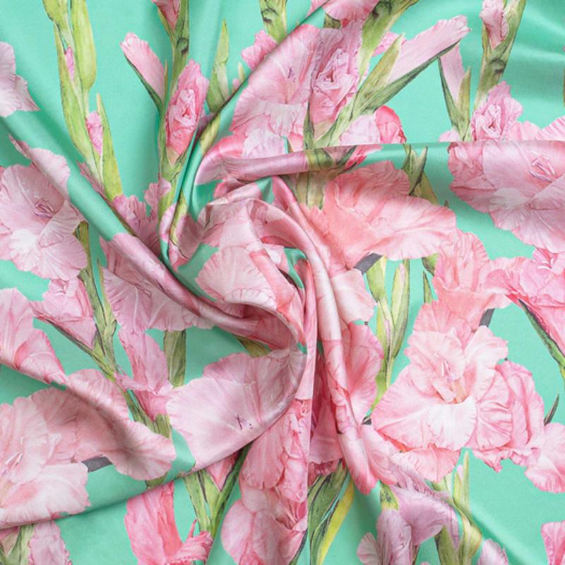 Chae Look HAND-DRAWN WATERCOLOR GLADIOLUS CARRE SCARF