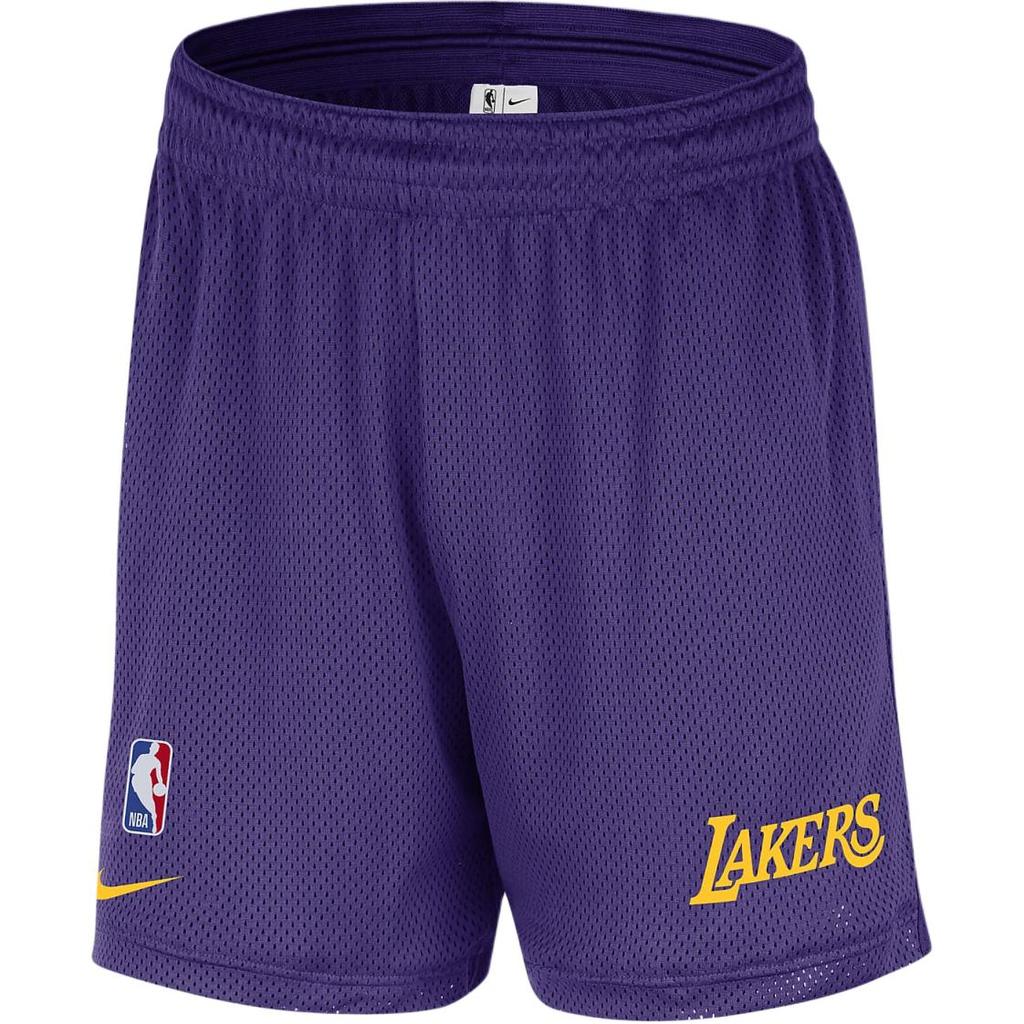 Nike NBA Los Angeles Lakers Mesh Loose Comfortable Casual Basketball Shorts Men Shorts Purple FQ3394-504