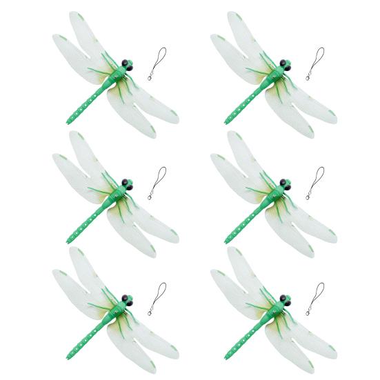 3D Simulation Dragonfly Outdoor Fake Dragonfly with Keychain Artificial Insect Model for Garden Yard Courtyard Patio Flower Beds