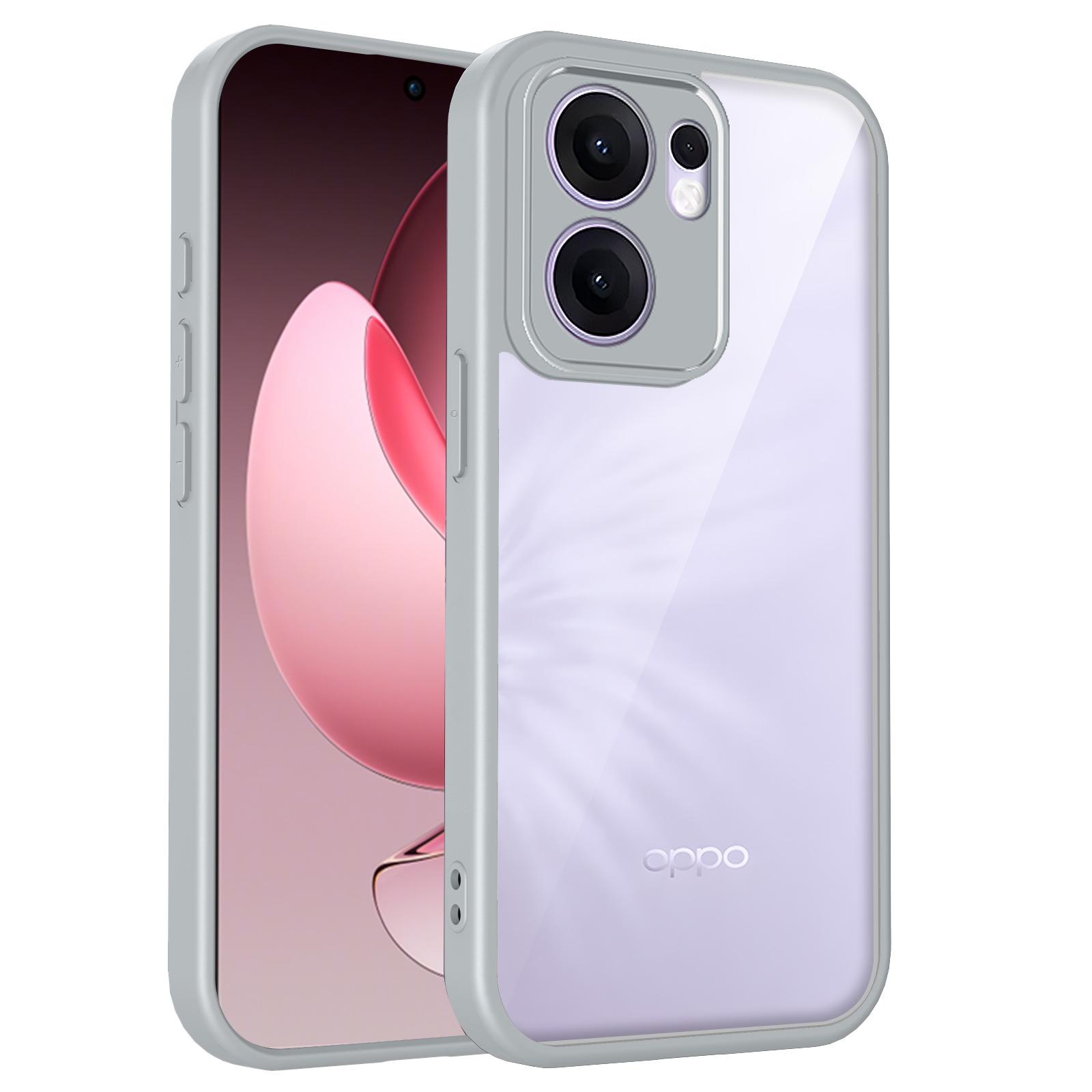 

Oppo Reno13 A CPH2699 Case Plating Silicone Bumper Shockproof Clear Back Cover Hard Phone Case for Oppo Reno 13A Reno13A CPH2699 Pc + tpu&Oppo Reno13 A Jap серый