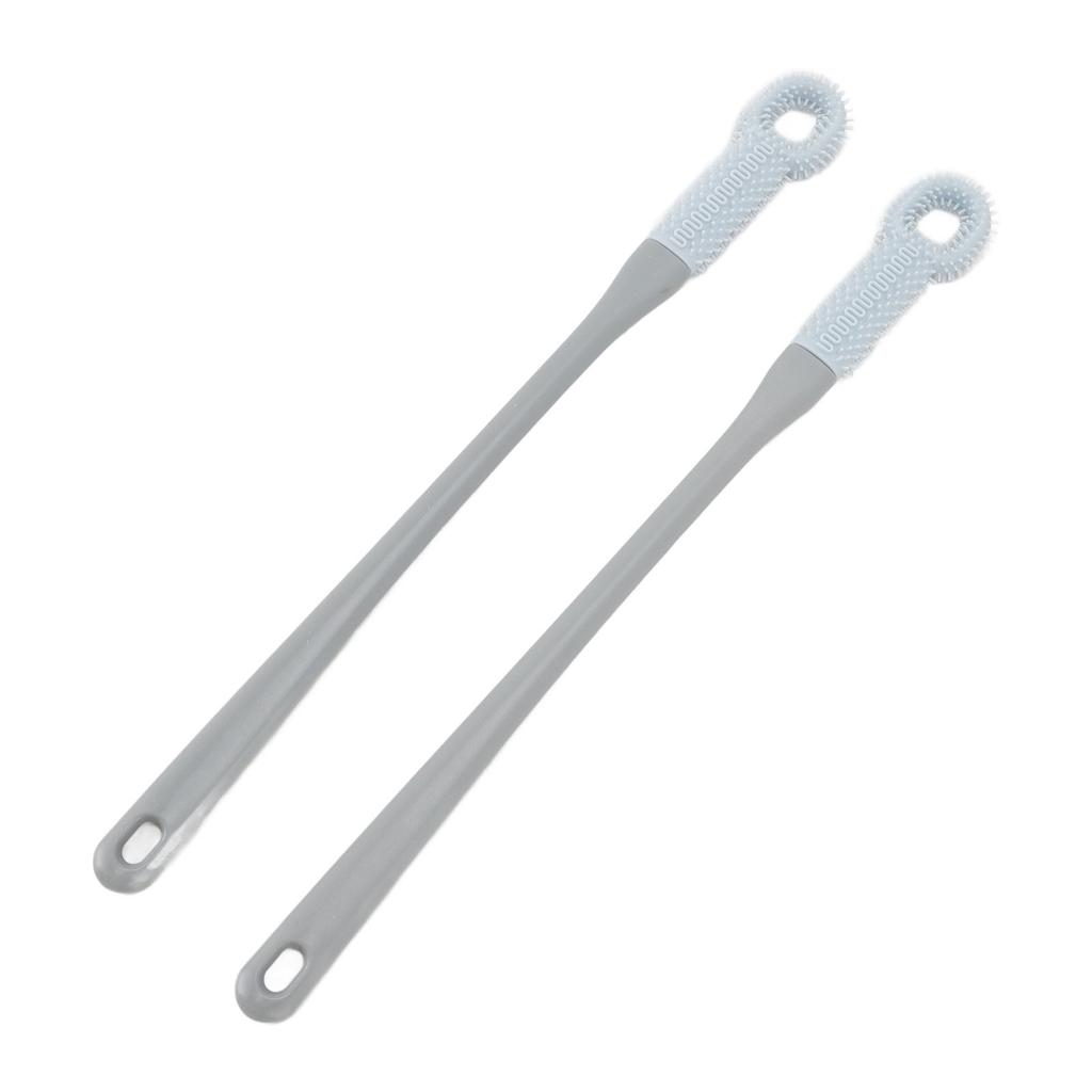 2Pcs Toe Cleaning Brush Set Long Handle Silicone for Shower Crevice Exfoliating for Seniors Elderly 