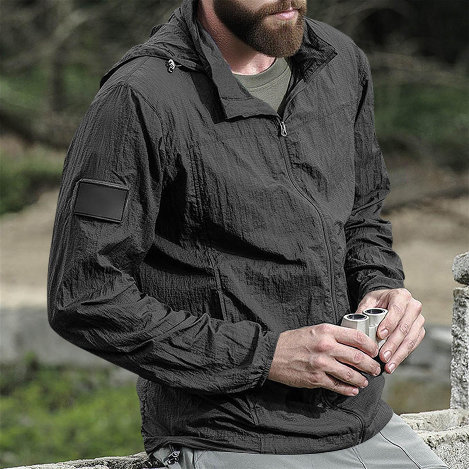 

Мужская одежда от солнца Мужская ультратонкая дышащая водонепроницаемая ветровка быстросохнущая куртка одежда от солнца XL