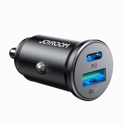 Mini Car Charger 30W USBA QC30 USBC PD Black