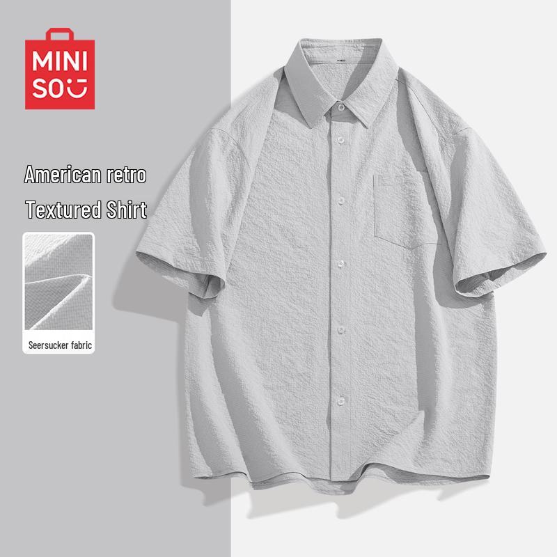 MINISO Men s American Style Breathable Short Sleeve Shirt 3XL