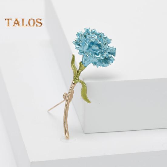 Alloy Enamel Flower Carnation Brooch Dripping Oil Process Pin Wearresistant Antirust Brooch Versatile Collar Coat Accessory For Party