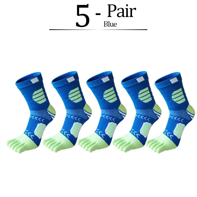

5Pairs Sport Toe Socks Breathable Thickened Sweat-Absorbing Toe Split Socks Elastic Marathon Fitness Basketball Running Socks