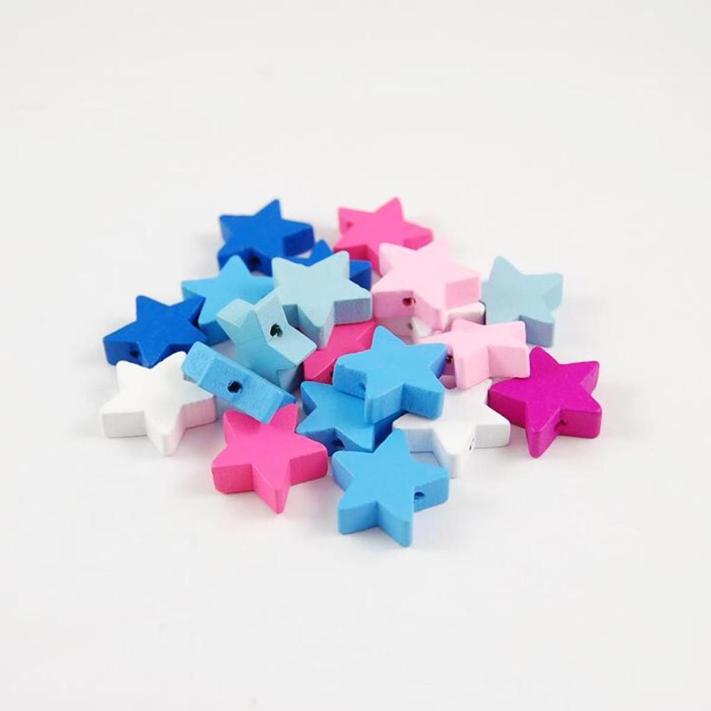 Cross-border Original 20MM Wood Star Beads for DIY Jewelry and Children's Crafts