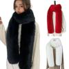 Fashionable 179*12cm Fake Fur Long Scarf Thick Soft Long Strip Scarf Fur Decor Winter Fluffy Scarf for Women Men Outdoor
