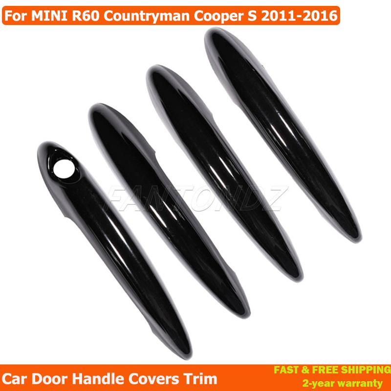Dla BMW Mini R60 Countryman 4 szt. Osłony Klamek Zewnętrznych Drzwi Listwy Ochronne Błyszczące Czarne 51219800937 51219800938 Akcesoria