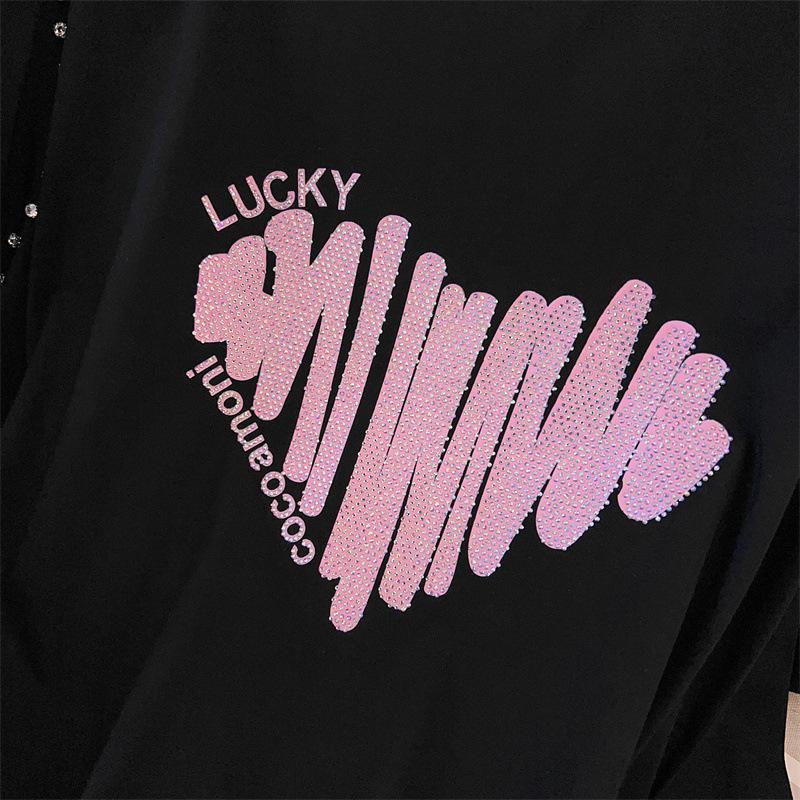 Women’s Plus Size Slimming Loose Mid-Length Short Sleeve T-Shirt 200/300/350 jin 1083