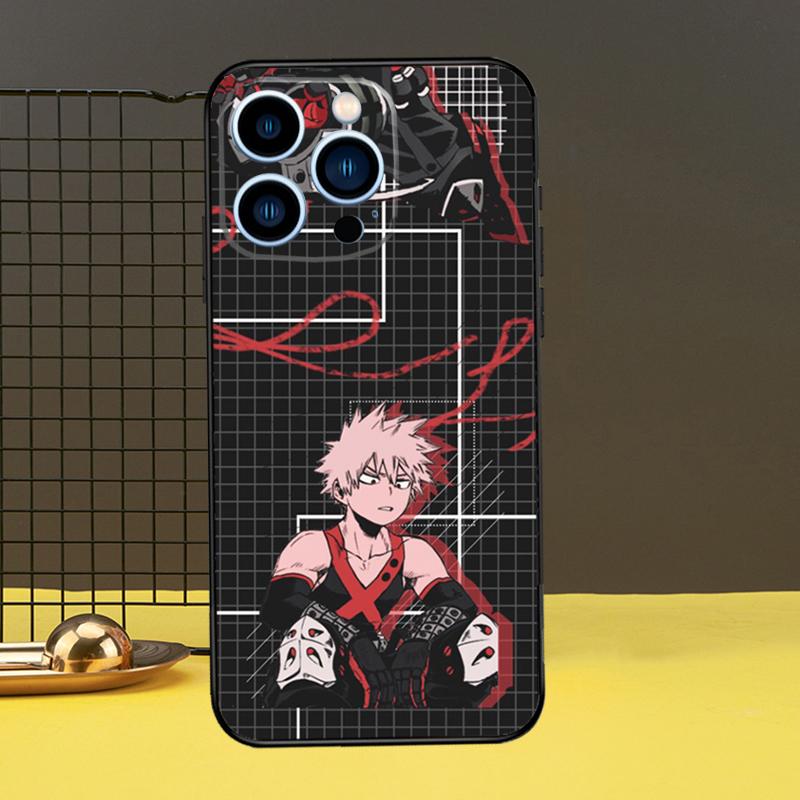 Bakugo Boku No My Hero Academia Phone Cover For iPhone 12 13 Mini 11 14 Pro Max X XS XR Max 7 8 Plus SE Soft Case Fundas
