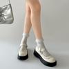 Black French Retro Platform Small Leather Shoes Women's 2025 New Summer Skirt JK Shallow Mouth Mary Jane Single Shoes