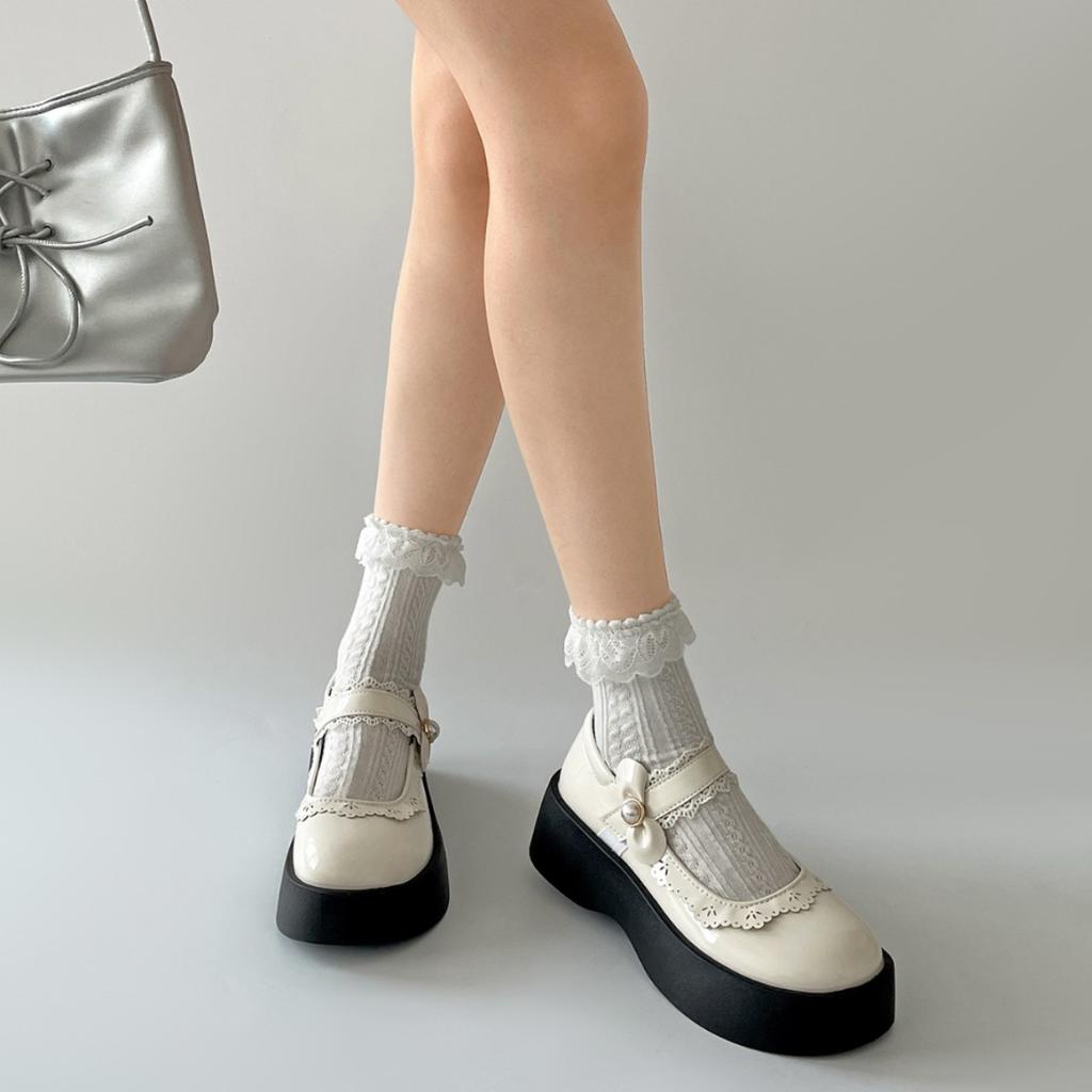 Black French Retro Platform Small Leather Shoes Women's 2025 New Summer Skirt JK Shallow Mouth Mary Jane Single Shoes