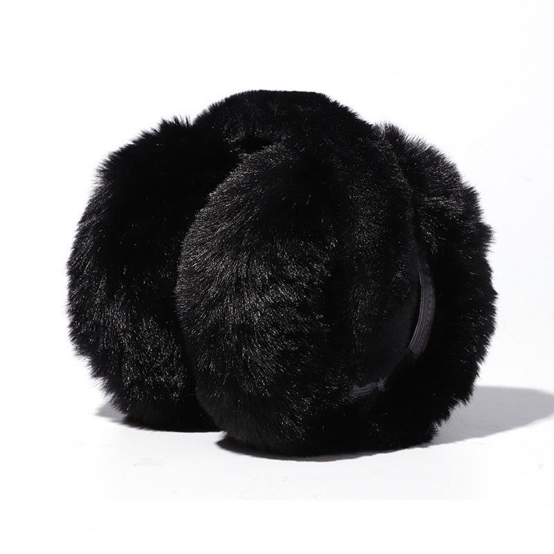 Foldable Winter Plush Earmuffs for Men and Women - Solid Color, Antifreeze, Perfect for Riding and Students