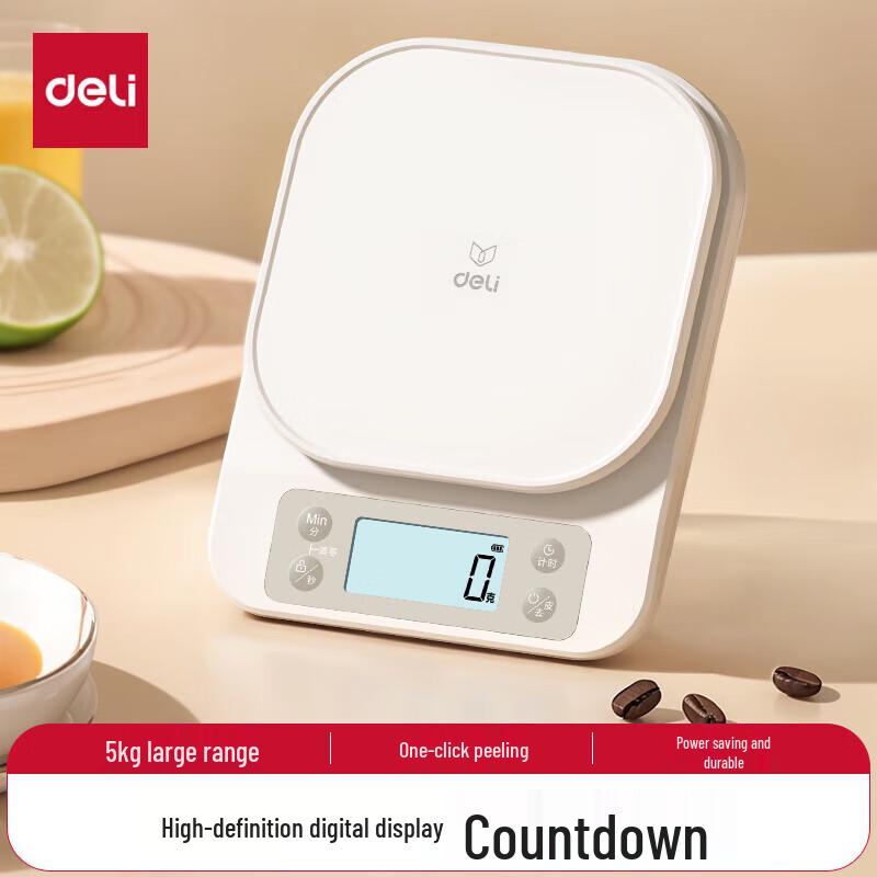 

Deli Electronic Kitchen Scale with Timer, 5kg/1g Precision